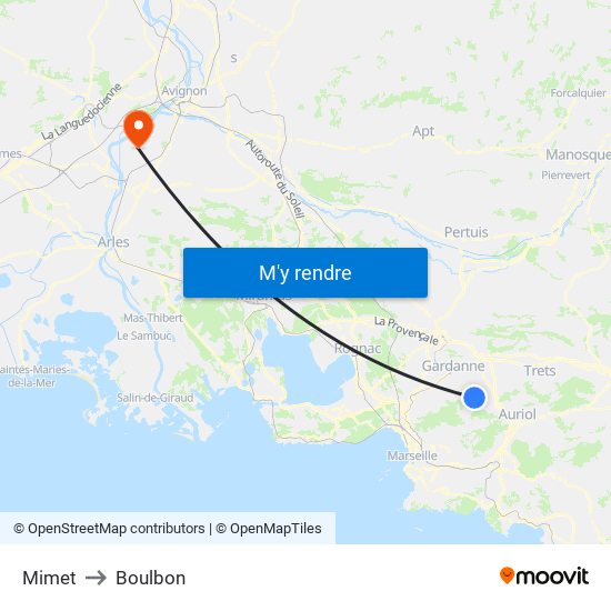 Mimet to Boulbon map