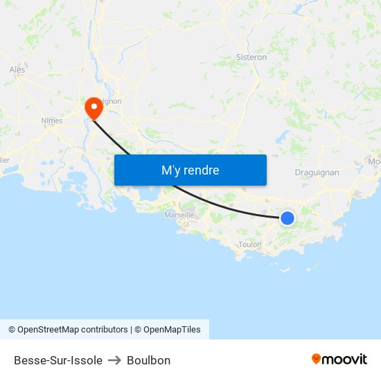 Besse-Sur-Issole to Boulbon map