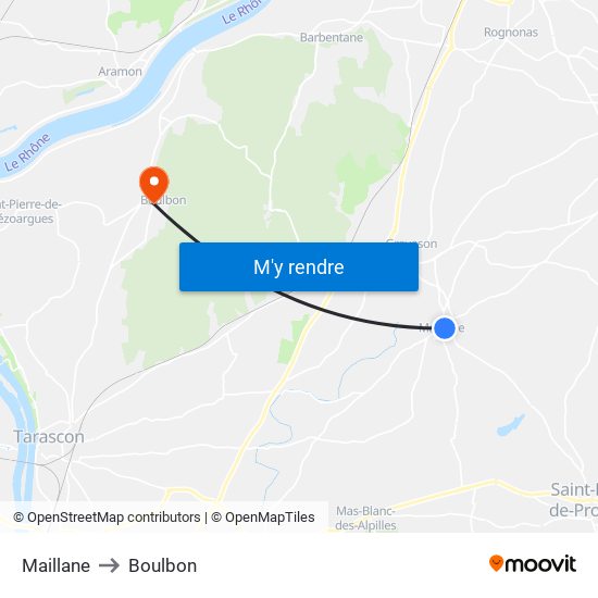 Maillane to Boulbon map
