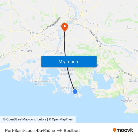 Port-Saint-Louis-Du-Rhône to Boulbon map