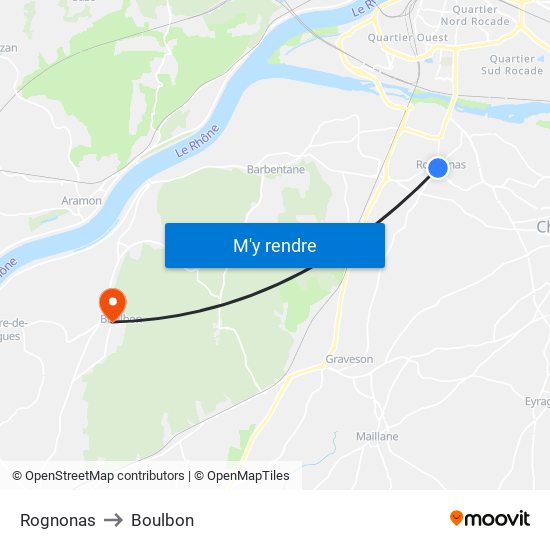 Rognonas to Boulbon map