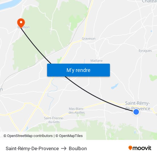 Saint-Rémy-De-Provence to Boulbon map