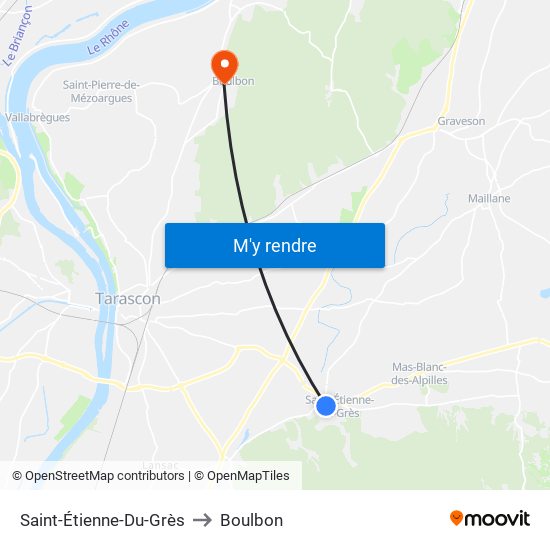 Saint-Étienne-Du-Grès to Boulbon map