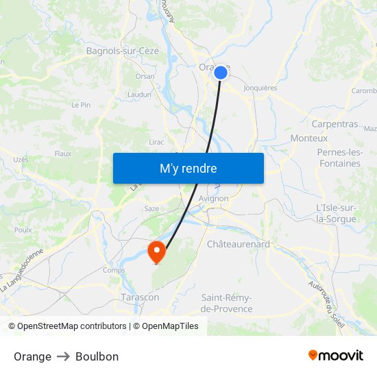 Orange to Boulbon map