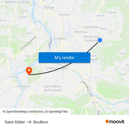 Saint-Didier to Boulbon map