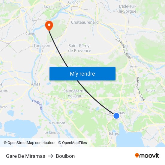 Gare De Miramas to Boulbon map