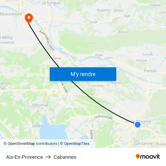 Aix-En-Provence to Cabannes map