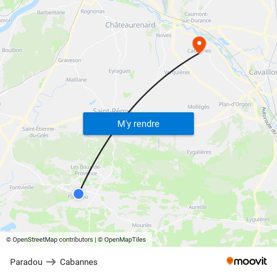 Paradou to Cabannes map