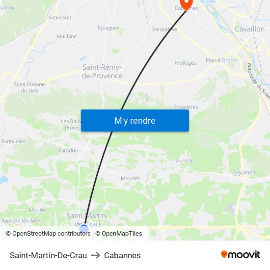 Saint-Martin-De-Crau to Cabannes map