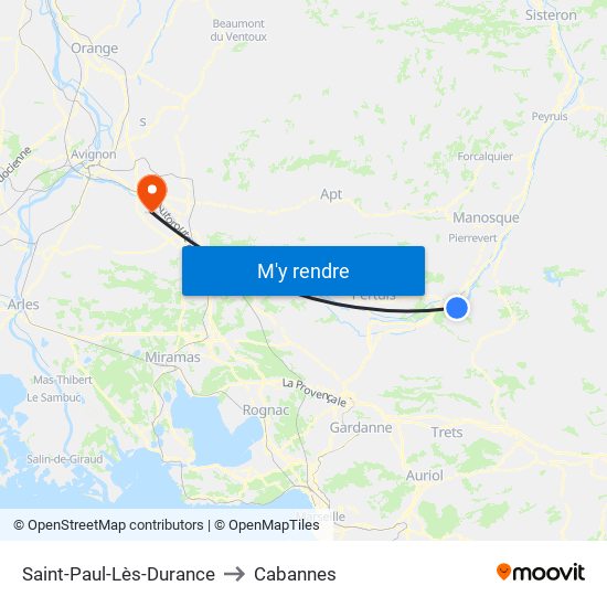 Saint-Paul-Lès-Durance to Cabannes map
