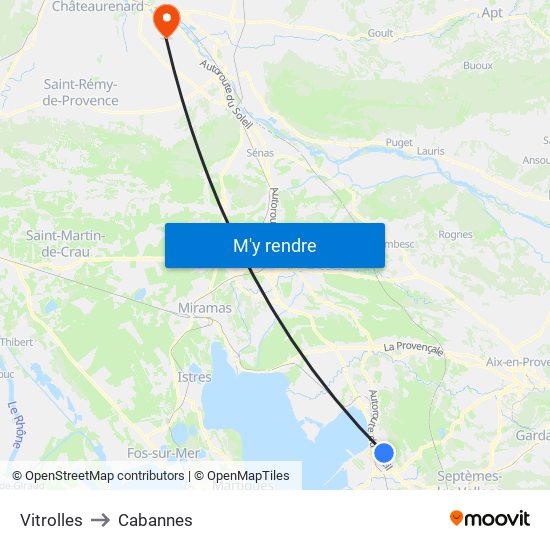 Vitrolles to Vitrolles map