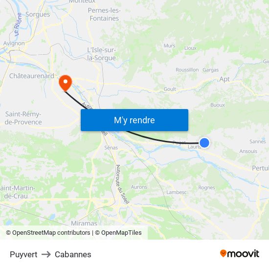 Puyvert to Cabannes map