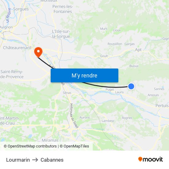 Lourmarin to Cabannes map