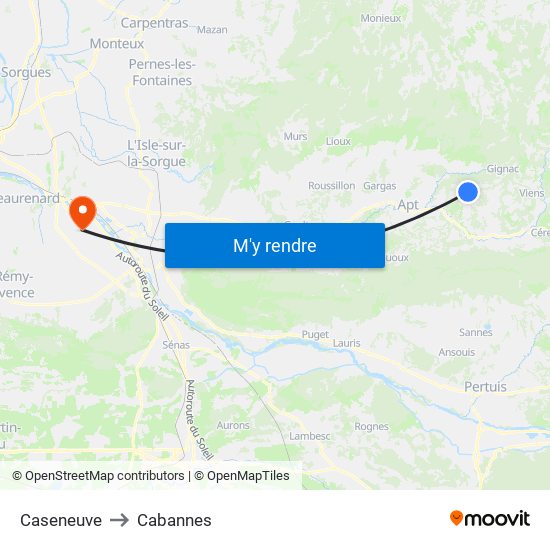 Caseneuve to Cabannes map