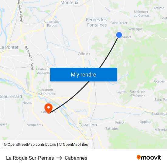 La Roque-Sur-Pernes to Cabannes map