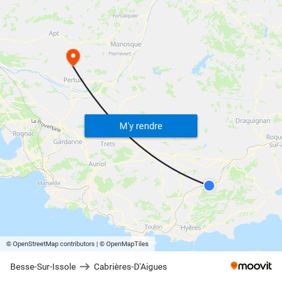 Besse-Sur-Issole to Cabrières-D'Aigues map