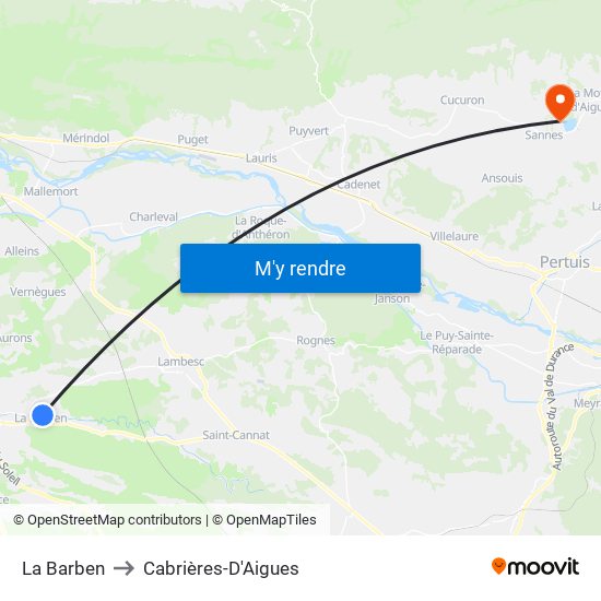 La Barben to Cabrières-D'Aigues map