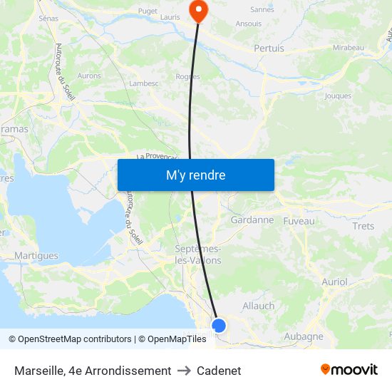 Marseille, 4e Arrondissement to Cadenet map