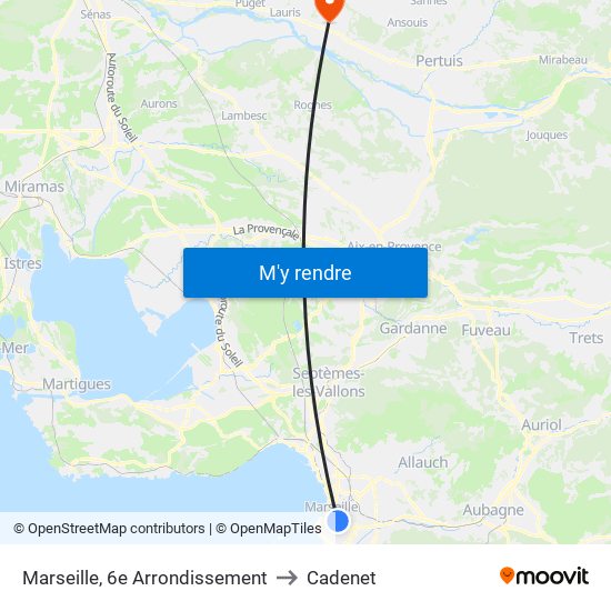 Marseille, 6e Arrondissement to Cadenet map