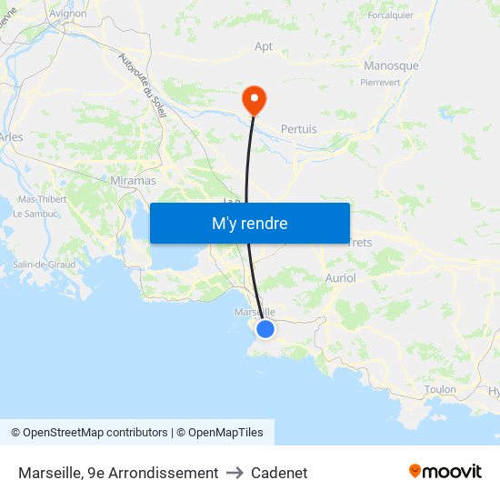 Marseille, 9e Arrondissement to Cadenet map