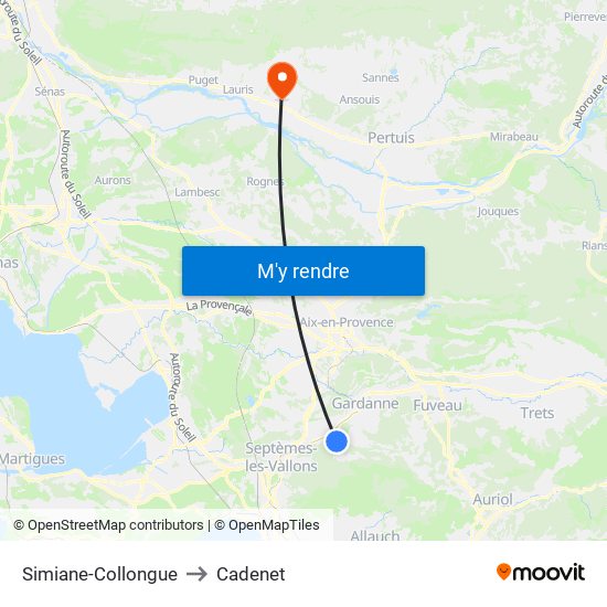 Simiane-Collongue to Cadenet map