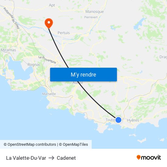 La Valette-Du-Var to Cadenet map