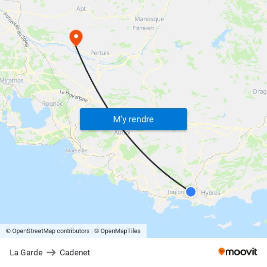 La Garde to Cadenet map