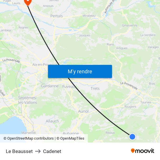 Le Beausset to Cadenet map