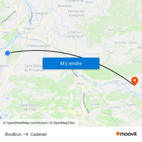 Boulbon to Cadenet map