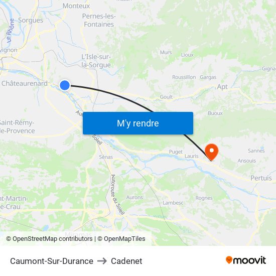 Caumont-Sur-Durance to Cadenet map