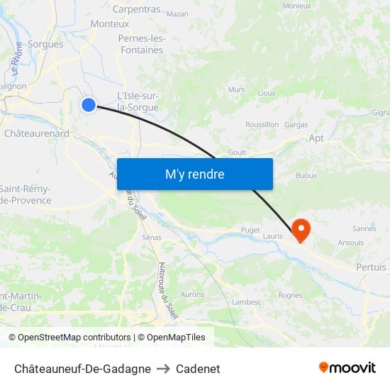 Châteauneuf-De-Gadagne to Cadenet map