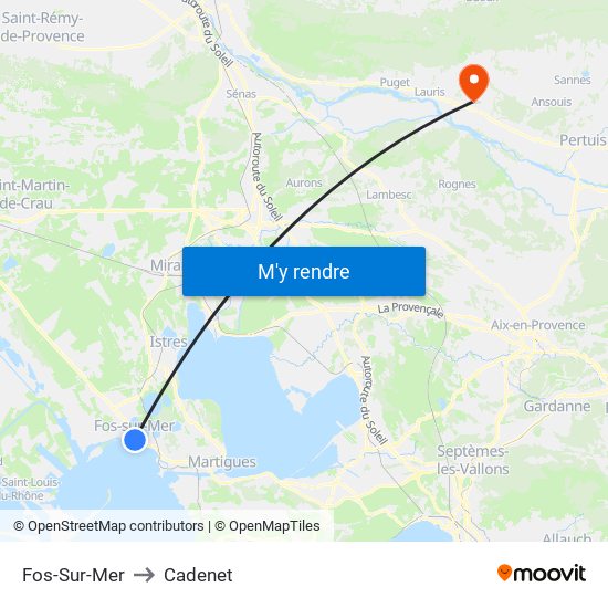 Fos-Sur-Mer to Cadenet map