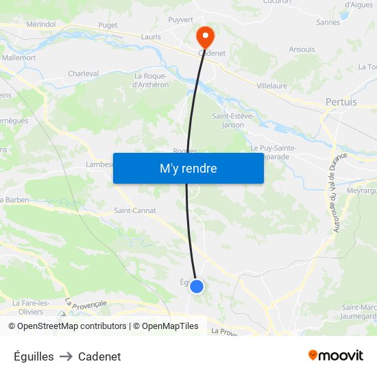 Éguilles to Cadenet map