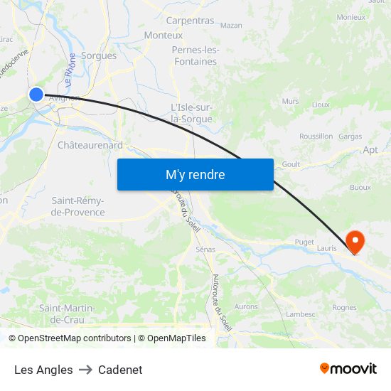 Les Angles to Cadenet map