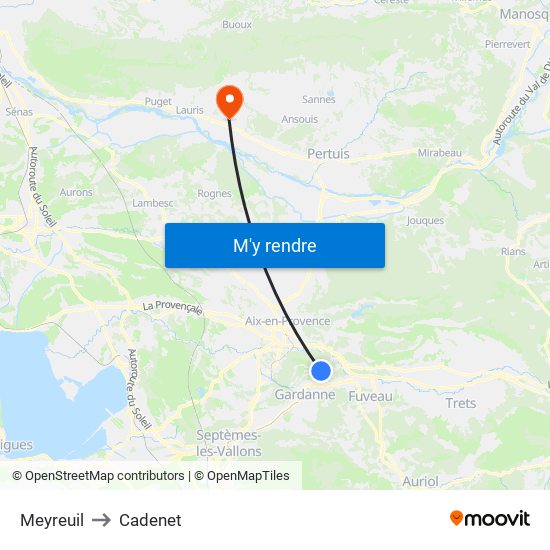 Meyreuil to Cadenet map