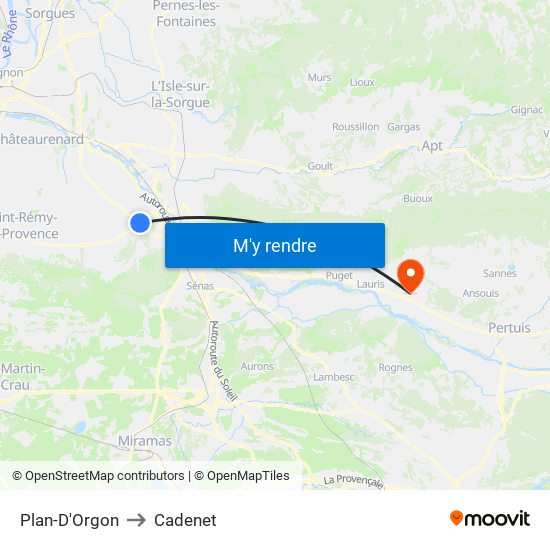 Plan-D'Orgon to Cadenet map