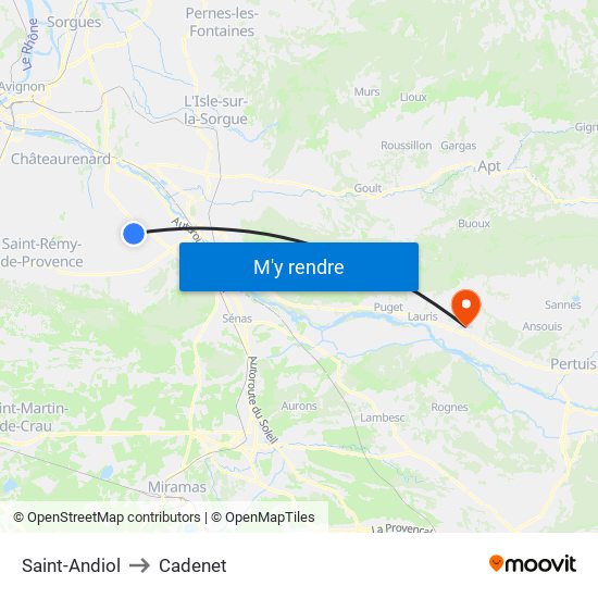 Saint-Andiol to Cadenet map