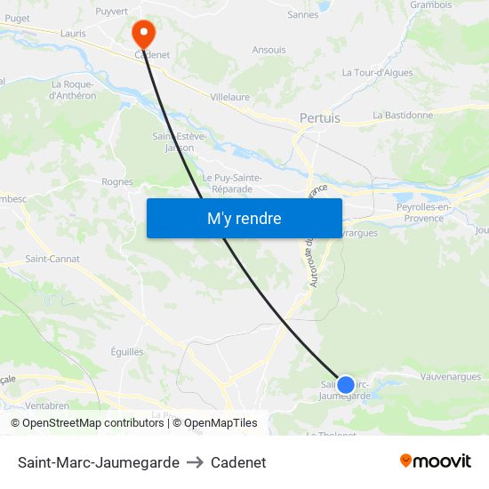 Saint-Marc-Jaumegarde to Cadenet map