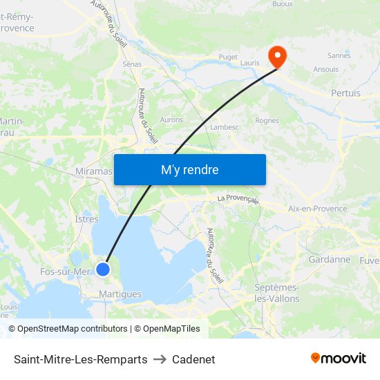 Saint-Mitre-Les-Remparts to Cadenet map