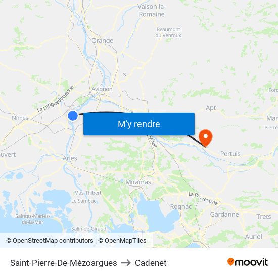Saint-Pierre-De-Mézoargues to Cadenet map
