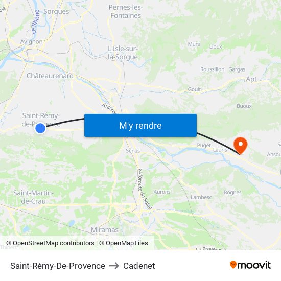 Saint-Rémy-De-Provence to Cadenet map