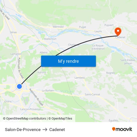 Salon-De-Provence to Cadenet map