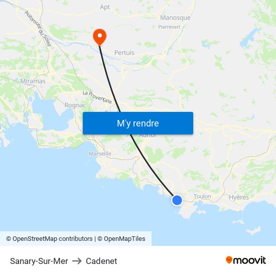Sanary-Sur-Mer to Cadenet map