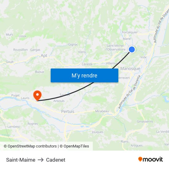 Saint-Maime to Cadenet map