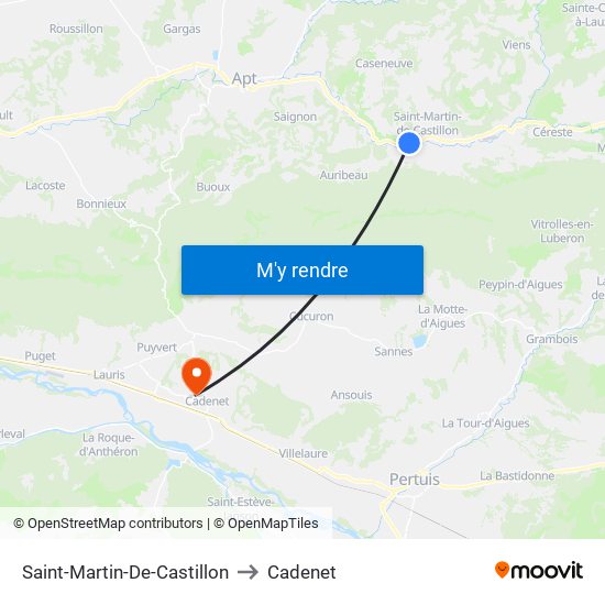 Saint-Martin-De-Castillon to Cadenet map