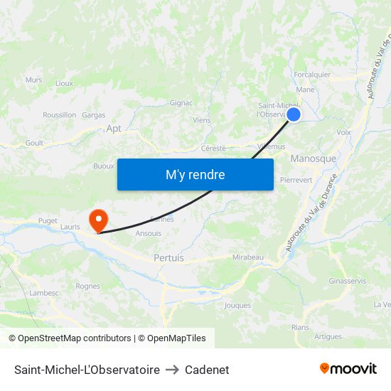 Saint-Michel-L'Observatoire to Cadenet map