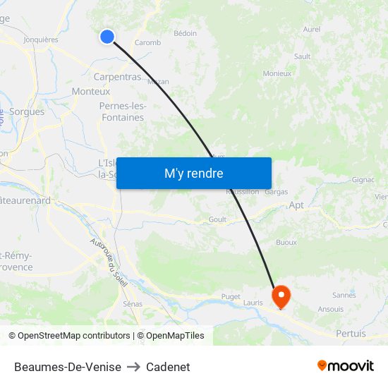 Beaumes-De-Venise to Cadenet map