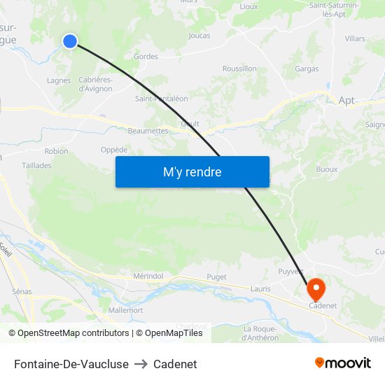 Fontaine-De-Vaucluse to Cadenet map