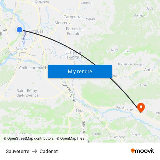 Sauveterre to Cadenet map