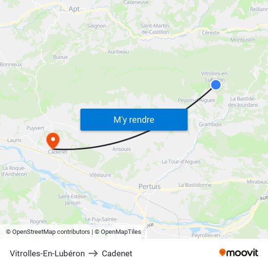 Vitrolles-En-Lubéron to Cadenet map